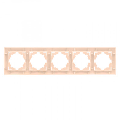 Фотография Валенсия рамка 5-местная кремовая EKF PROxima, артикул EWM-G-305-20