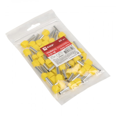 Фотография Наконечник штыревой втулочный  НШвИ(2) 6.0-18 (50шт.) EKF PROxima, артикул nhvi2-6.0-18