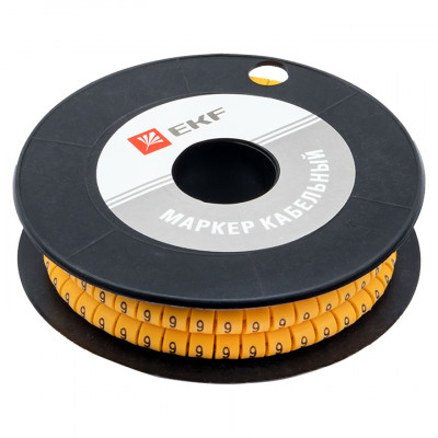 Фотография Маркер кабельный 6,0 мм2 9 (350 шт.) (ЕС-3) EKF PROxima, артикул plc-KM-6-9