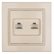 Фотография Минск Розетка RJ-45 2-местная СП бежевая EKF, артикул ERK02-035-20