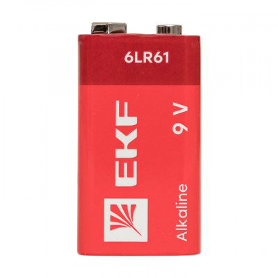 Фотография Алкалиновая батарейка типа 9V(6LR61) блистер 1шт. EKF, артикул 9V-BL1