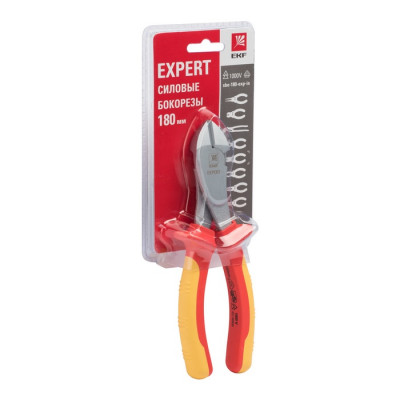 Фотография Силовые бокорезы Expert 180 мм 1000В EKF PROxima, артикул sbo-180-exp-in