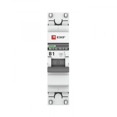 Фотография Автоматический выключатель 1P  1А (В) 4,5kA ВА 47-63 EKF PROxima, артикул mcb4763-1-01B-pro