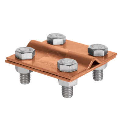 Фотография Зажим универсальный полоса 30 - прут 10 (пластина 57x57мм) Cu EKF PROxima, артикул lp-55911-cu