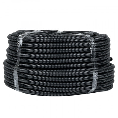 Фотография Труба гофрированная ПНД с протяжкой d25 мм (75 м) черная EKF-Plast, артикул tpnd-25n