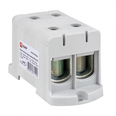 Фотография Клемма силовая вводная двойная КСВ 35-150 серая EKF PROxima, артикул kvs2-35-150-grey