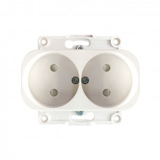 Стокгольм Механизм Розетки 2-местной б/з 10А белый с защ. штор. EKF PROxima