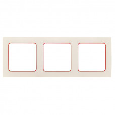 Стокгольм Рамка 3-местная белая с линией цвета красный EKF PROxima