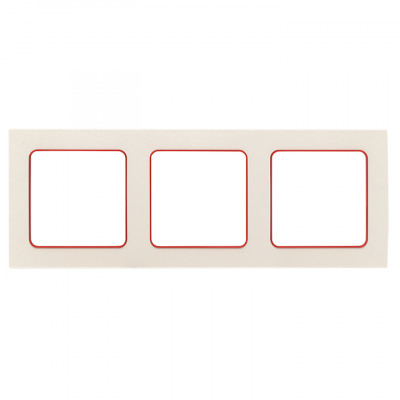 Фотография Стокгольм Рамка 3-местная белая с линией цвета красный EKF PROxima, артикул EAM-G-304-10