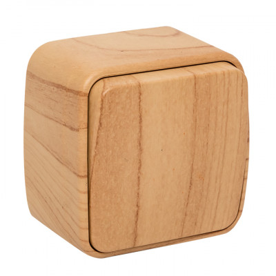 Фотография Выключатель 1-клавишный ОП Минск 10А светлое дерево EKF, артикул EGV10-021-30