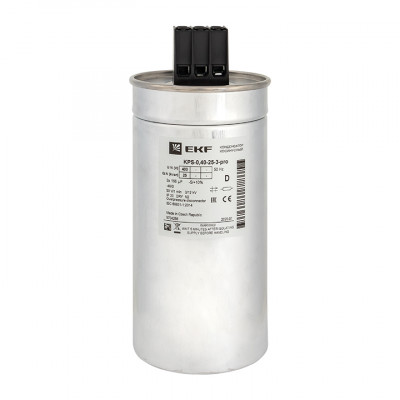 Фотография Конденсатор косинусный КПС-0,4-25-3 EKF PRO, артикул kps-0,4-25-3-pro