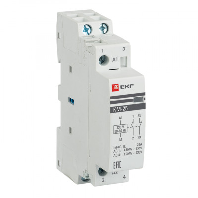 Фотография Контактор модульный КМ 25А NО+NC (1 мод.) EKF PROxima, артикул km-1-25-11