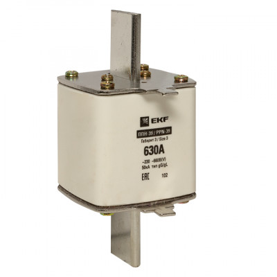 Фотография Плавкая вставка ППН-39 630/630А габарит 3 EKF PROxima, артикул fus-39/630
