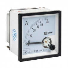 Амперметр AMA-721 аналоговый на панель (72х72) квадратный вырез 50А прямое подкл. EKF