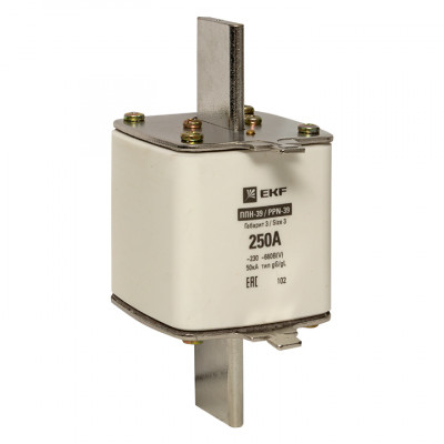 Фотография Плавкая вставка ППН-39 630/250А габарит 3 EKF PROxima, артикул fus-39/630/250