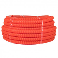 Труба гофрированная ПНД с протяжкой d40 мм (25 м) оранжевая EKF-Plast