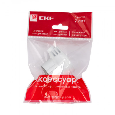 Фотография Вилка угловая усиленная с заземлением белая 16А 250В EKF Proxima, артикул AVY16-10-r