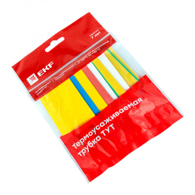 Фотография Термоусаживаемая трубка ТУТ нг 20/10 набор:7 цветов по 3шт. 100мм. EKF PROxima, артикул tut-n-20