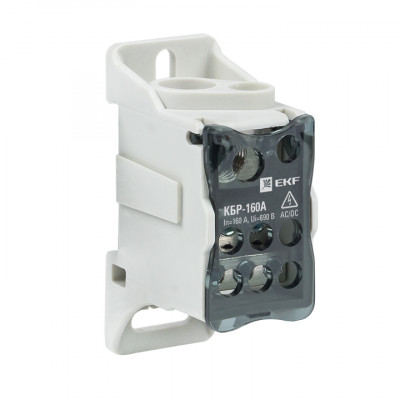 Фотография Блок распределительный КБР на DIN-рейку и монтажную панель 160A EKF PROxima, артикул plc-kbr160
