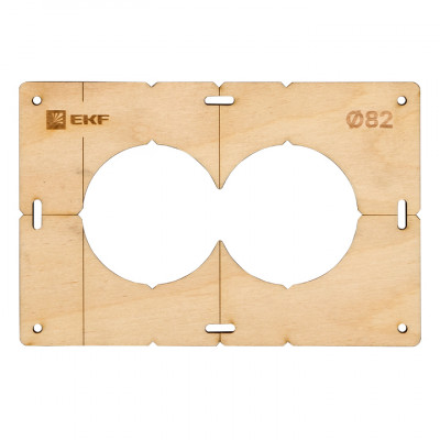 Фотография Шаблон для подрозетников c 2 отв. диам. 82 мм EKF Expert, артикул sh-d82-2