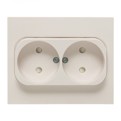 Фотография Стокгольм Розетка 2-местная б/з 10А белая с защ. штор. EKF PROxima, артикул EXR10-102-10