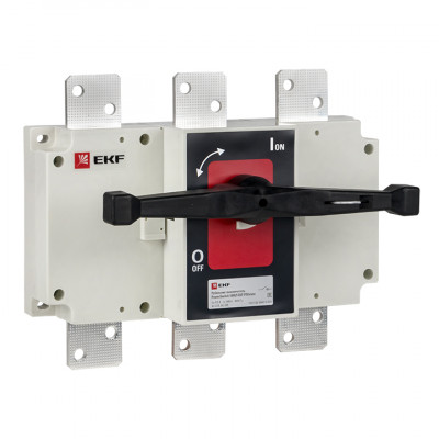 Фотография Рубильник-выключатель 1000A 3P c рукояткой управления для прямой установки PowerSwitch EKF PROxima, артикул psds-1000-3