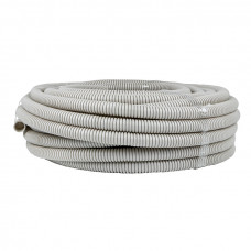 Труба гофрированная ПВХ с протяжкой d25 мм (25 м) серая EKF-Plast