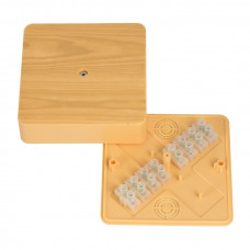 Коробка разветвительная КМР-030-032кг (100х100х28)  с клеммником светлое дерево EKF PROxima