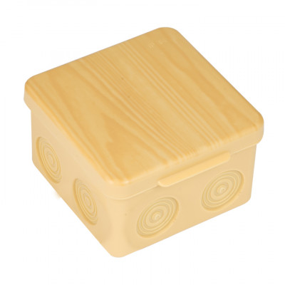 Фотография Коробка распаячная КМР-030-035 пылевлагозащищенная без мембранных вводов (80х80х50) светлое дерево EKF PROxima, артикул plc-kmr-030-035-s