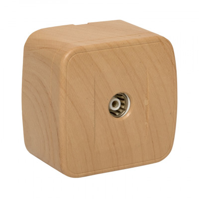 Фотография Розетка TV 1-местная ОП Минск 75Ом 5-862МГц светлое дерево EKF, артикул EGA00-027-30