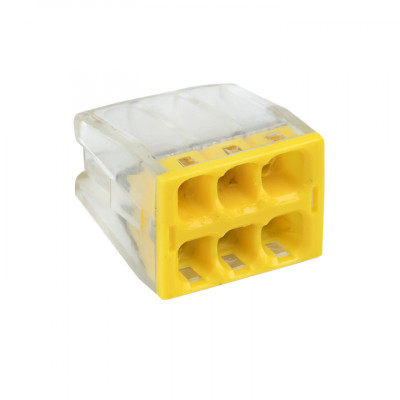 Фотография Строительно-монтажная клемма СМК 2273-246 (с пастой) 6 отверстий 0,5-2.5мм2 (50шт.) EKF PROxima, артикул plc-smk-2273-246