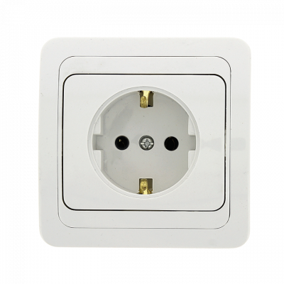 Фотография Лондон Розетка 1-местная с заземлением 16А керамика белая EKF PROxima, артикул EER16-028-10C