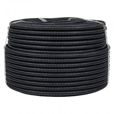 Фотография Труба гофрированная ПНД с протяжкой d16 мм (100 м) черная EKF-Plast, артикул tpnd-16