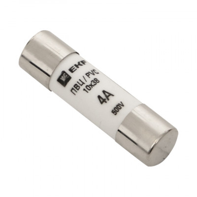 Фотография Плавкая вставка цилиндрическая ПВЦ (10х38)   4А EKF PROxima, артикул pvc-10x38-4