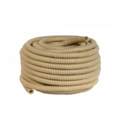 Фотография Труба гофрированная ПВХ с протяжкой d20 мм (25 м) светлое дерево EKF-Plast, артикул tg-z-20w