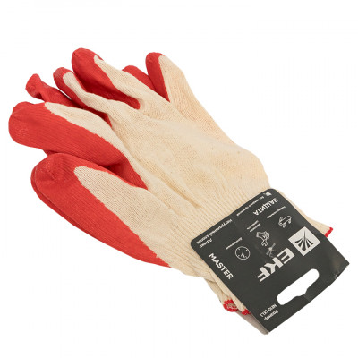 Фотография Перчатки рабочие ЗАЩИТА с одинарным латексным обливом (13 класс, 10 разм) EKF Master, артикул pe13lt-10-mas