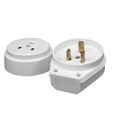 Фотография Разъем РШ-ВШ 32А 250В 2P+PE (ОУ) пластиковый бел. EKF PROxima, артикул AS-250-O-01