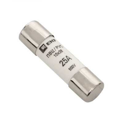 Фотография Плавкая вставка цилиндрическая ПВЦ (10х38)  25А EKF PROxima, артикул pvc-10x38-25