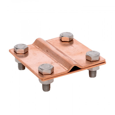 Фотография Зажим универсальный полоса 40 - прут 10 (пластина 70*70мм) Cu EKF PROxima, артикул lp-55922-cu