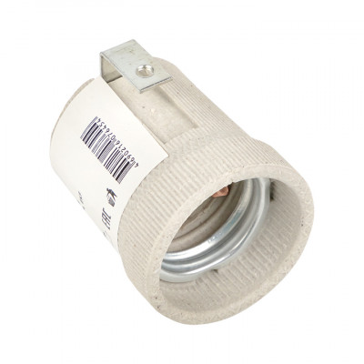 Фотография Патрон керамический E27 с держателем EKF PROxima, артикул LHCe-E27-h