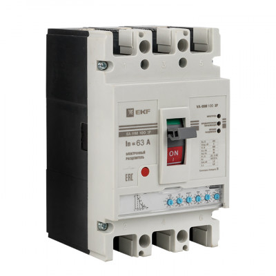 Фотография Выключатель автоматический ВА-99М  100/ 63А 3P 50кА с электронным расцепителем EKF PROxima, артикул mccb99-100-63me