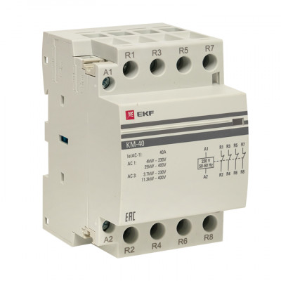 Фотография Контактор модульный КМ 40А 4NC (3 мод.) EKF PROxima, артикул km-3-40-04