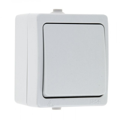 Фотография Венеция Выключатель 1 -клавишный 10А IP54 белый EKF, артикул EVV10-021-10-54