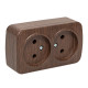 Фотография Розетка 2-местная ОП Минск 10А без заземления тёмное дерево EKF, артикул EGR10-102-40