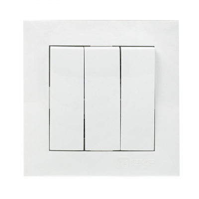 Фотография Валенсия Выключатель 3-кл. 10А белый EKF PROxima, артикул EWV10-024-10