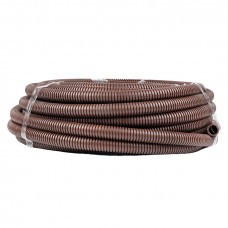 Труба гофрированная ПВХ с протяжкой d25 мм (25 м) темное дерево EKF-Plast