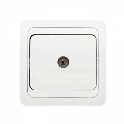 Фотография Розетка TV 1-мест. бел. 75Ом 5-862МГц Лондон EKF PROxima, артикул EEA00-027-10