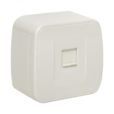 Фотография Минск Розетка Phone 1-местная ОП белая EKF Basic, артикул EGT01-034-10