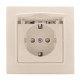 Фотография Розетка 1-местная СП с/з Минск с крышкой 16А бежевая с защ. штор. EKF, артикул ERR16-029-200