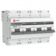 Автоматический выключатель 4P  125А (C) 10kA ВА 47-100M без теплового расцепителя EKF PROxima